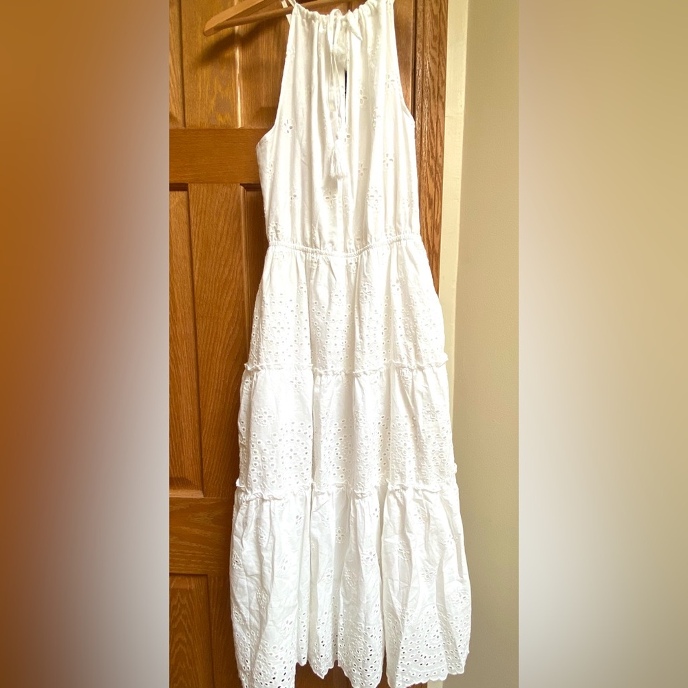White Eyelet Woman Dress